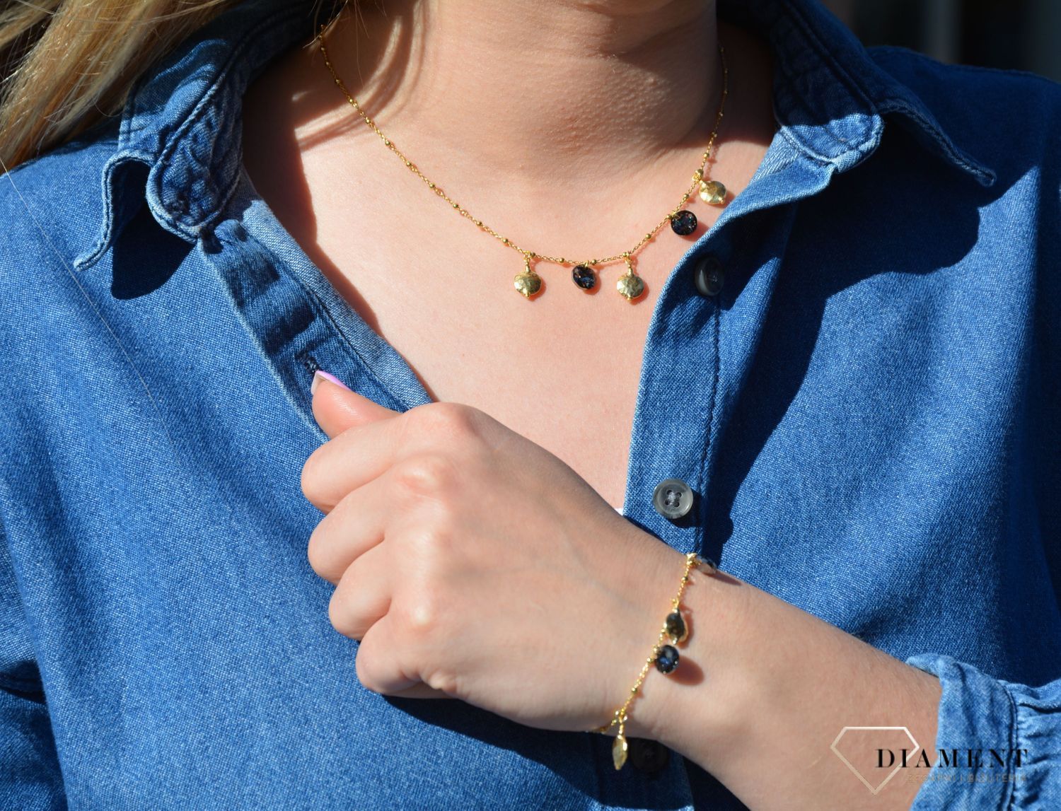 Bransoletka srebrna pozł. wiszące kulki Dall'Acqua B RM 24138 (2).JPG